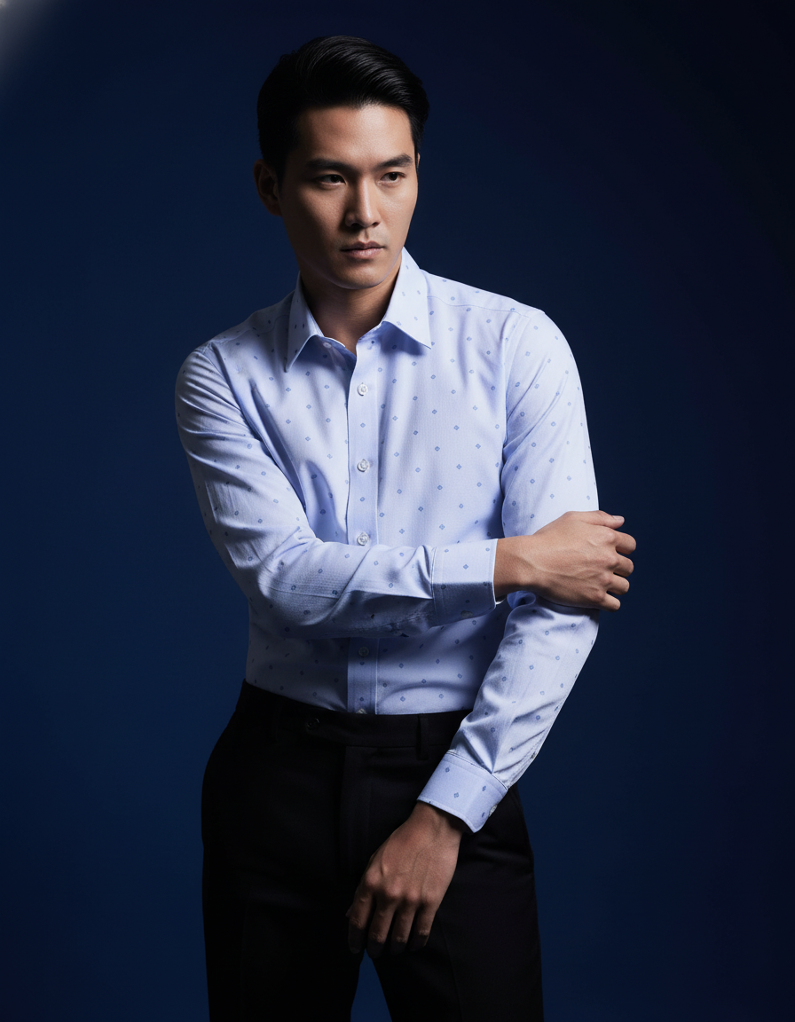  Áo sơ mi nam tay dài Khatoco(M-2XL) 