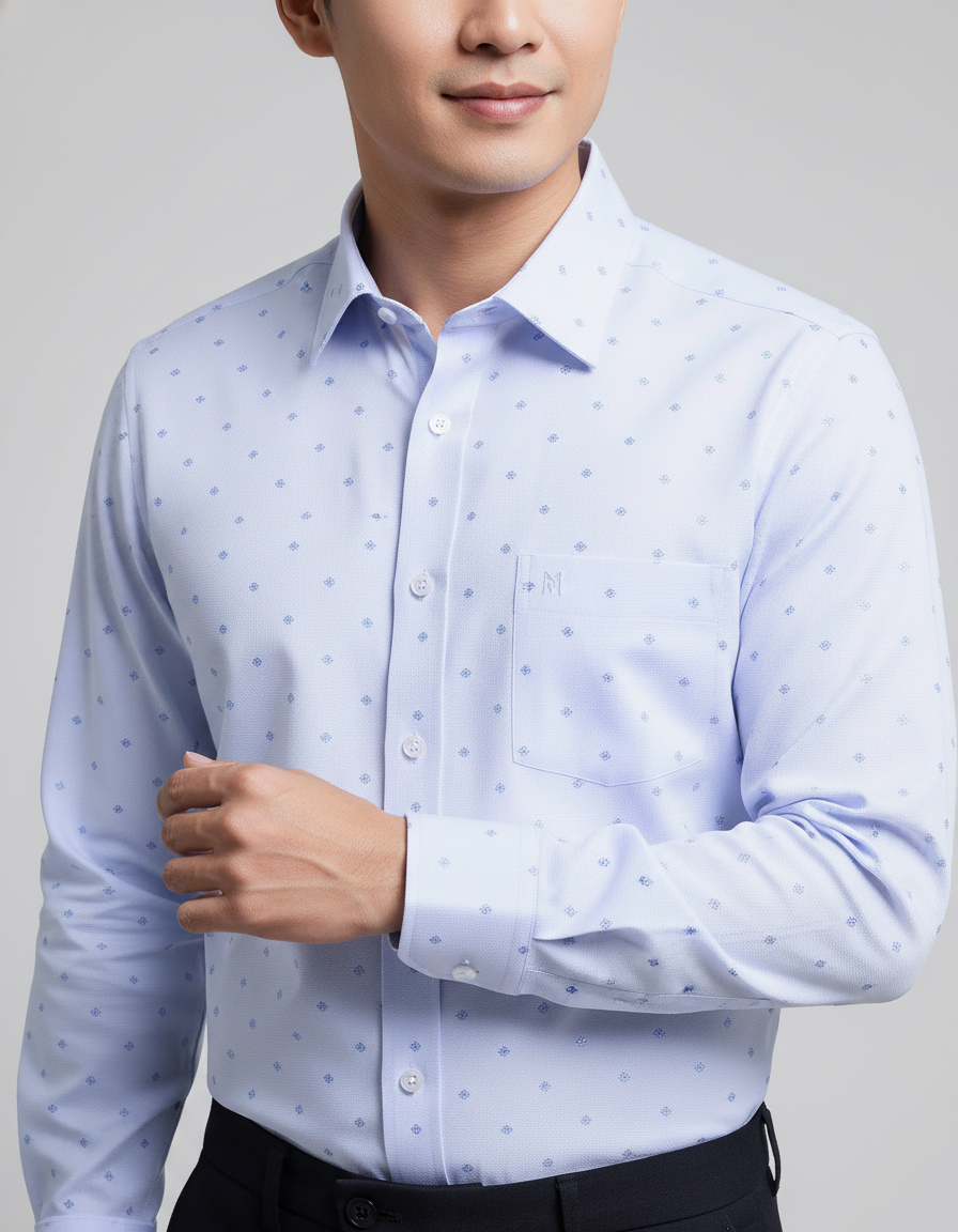  Áo sơ mi nam tay dài Khatoco(M-2XL) 