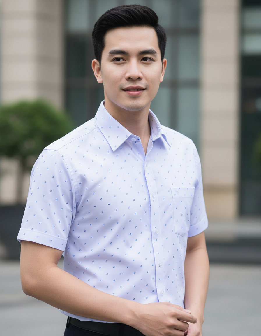  Áo sơ mi nam Khatoco tay ngắn(M-3XL) 