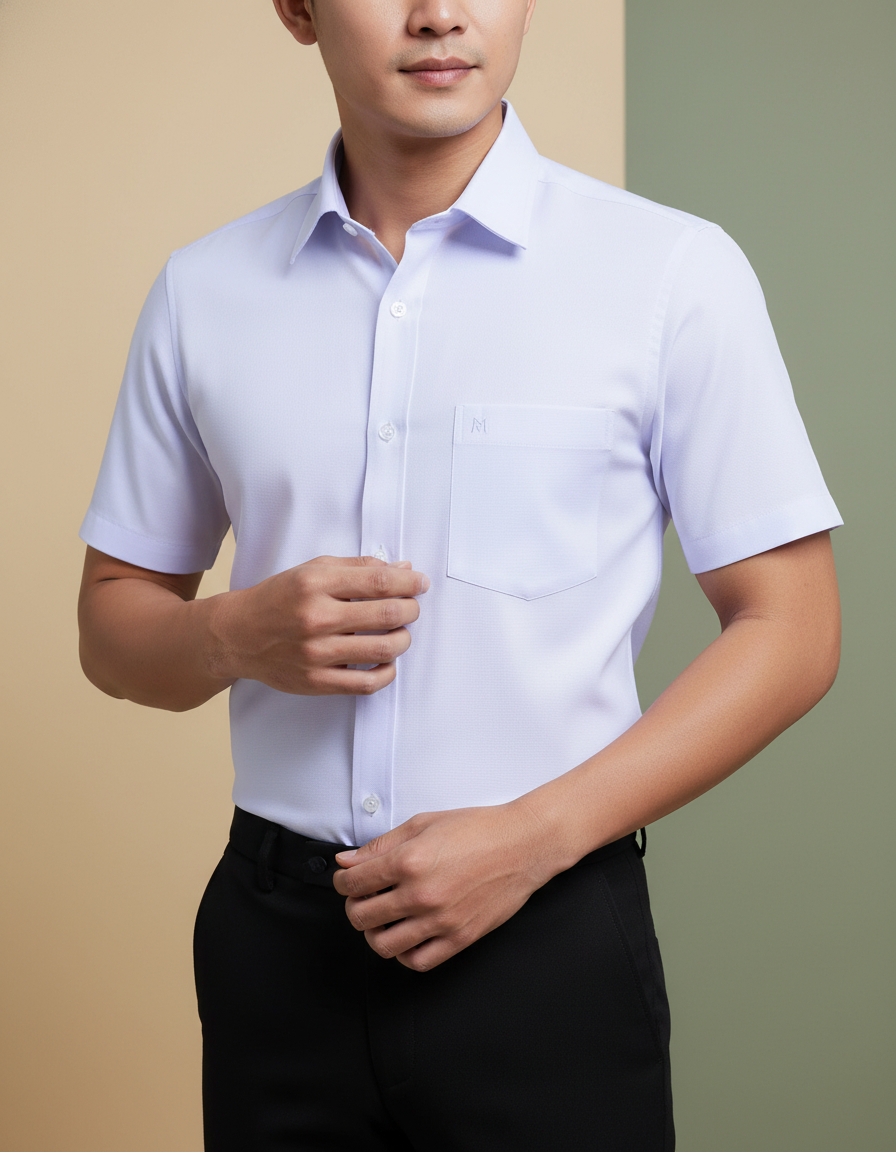  Áo sơ mi tay ngắn Khatoco (M-2XL) 