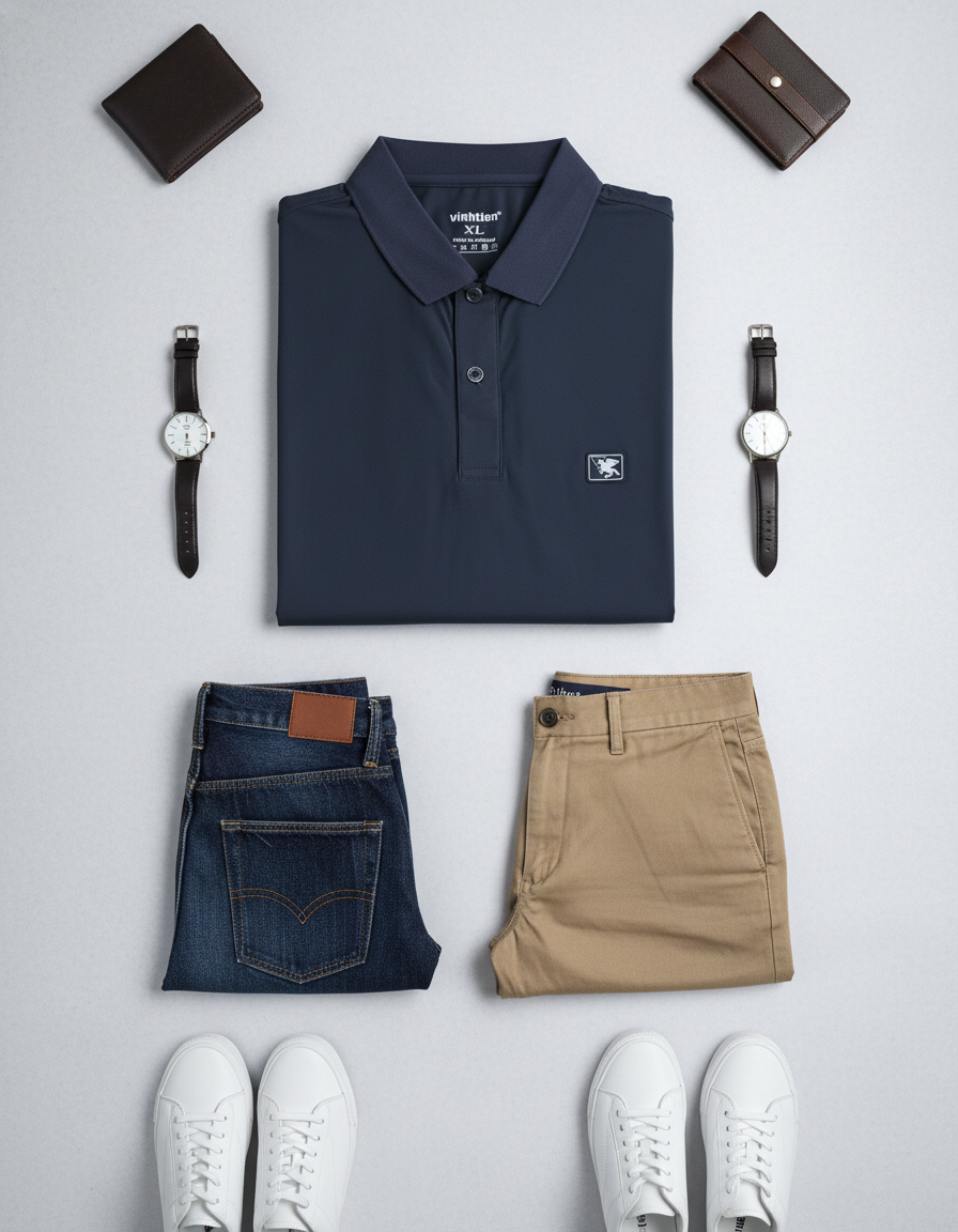  Áo Polo Nam Vĩnh Tiến Slim Fit màu HR4-F025-23 