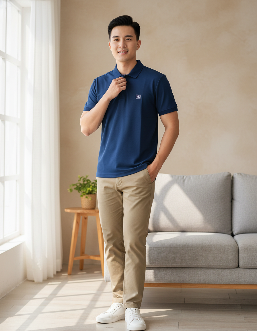  Áo Polo Nam Vĩnh Tiến Slim Fit Màu HR4--F020-23 