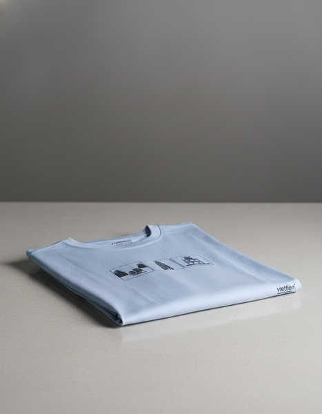  Áo thun cổ tròn Việt Tiến (xanh) 