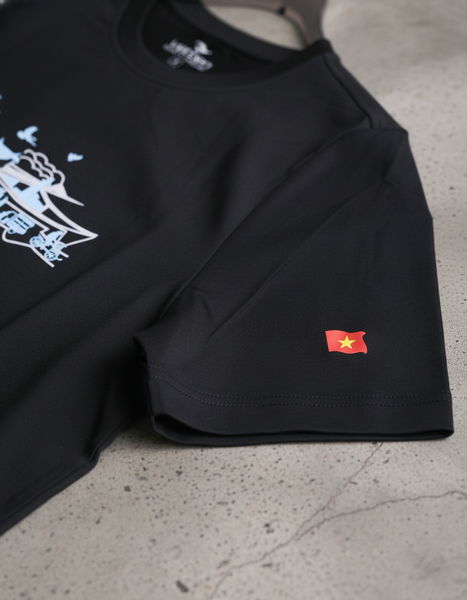  Áo thun cổ tròn Việt Tiến ( Đen) 