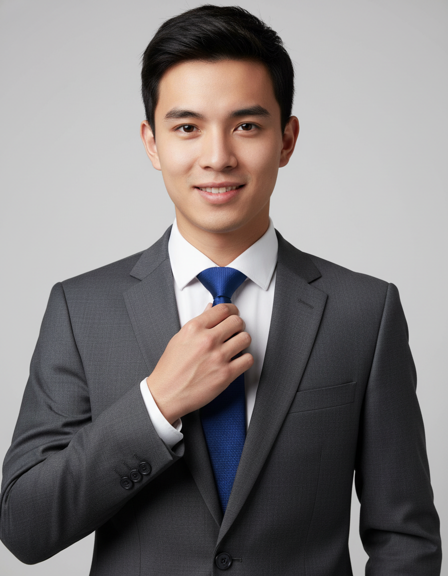  cà vạt lụa navy 7.5 cm 