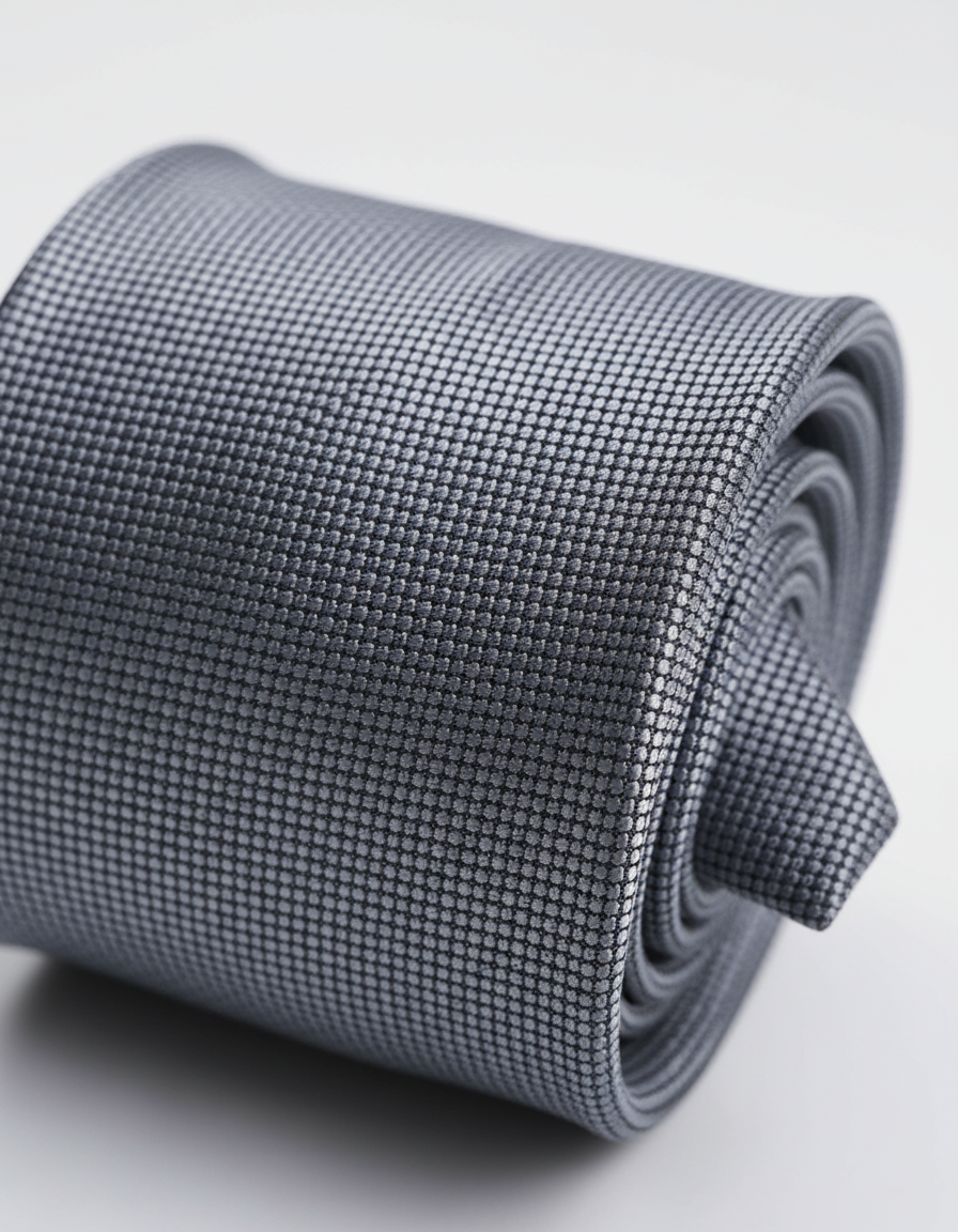  CÀ VẠT LỤA MÀU XÁM – BẢN NGANG 7.5 CM 