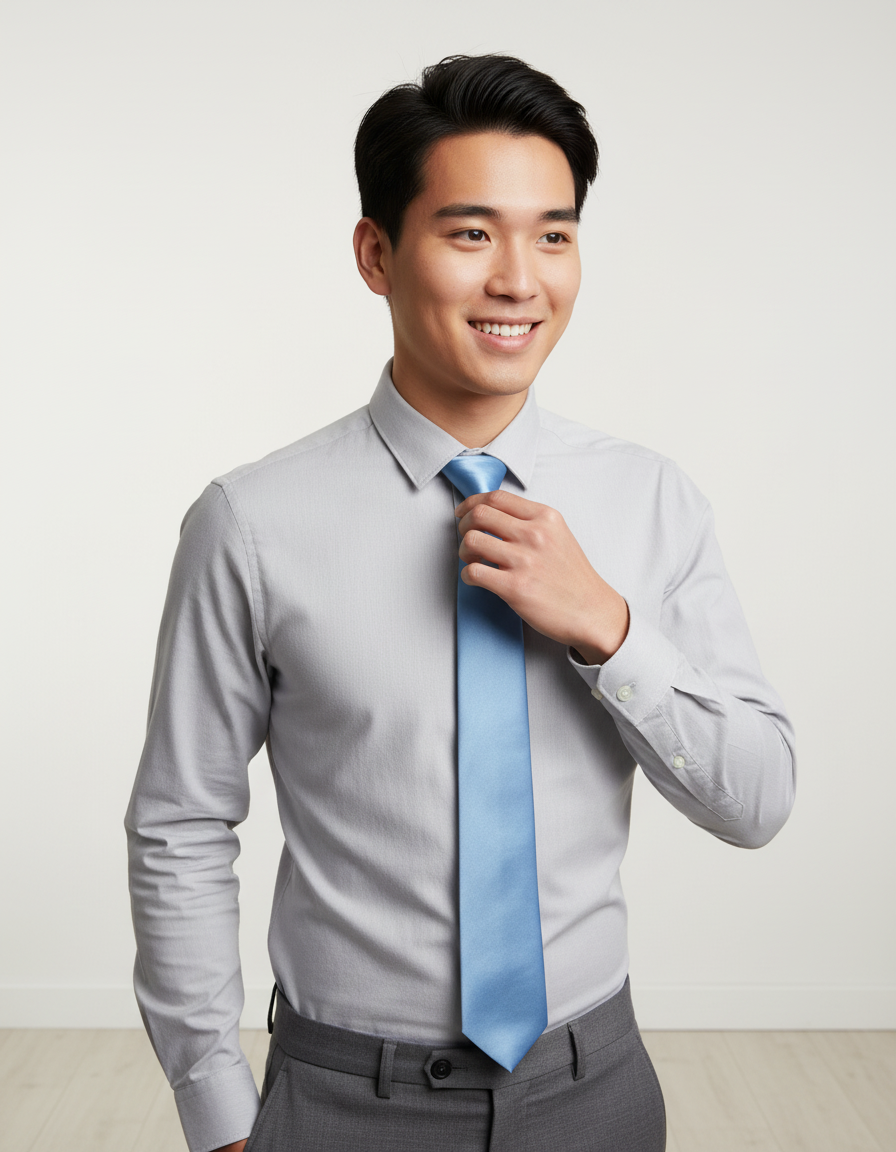  CÀ VẠT PHI BÓNG MÀU XANH – BẢN NGANG 5.5 CM 