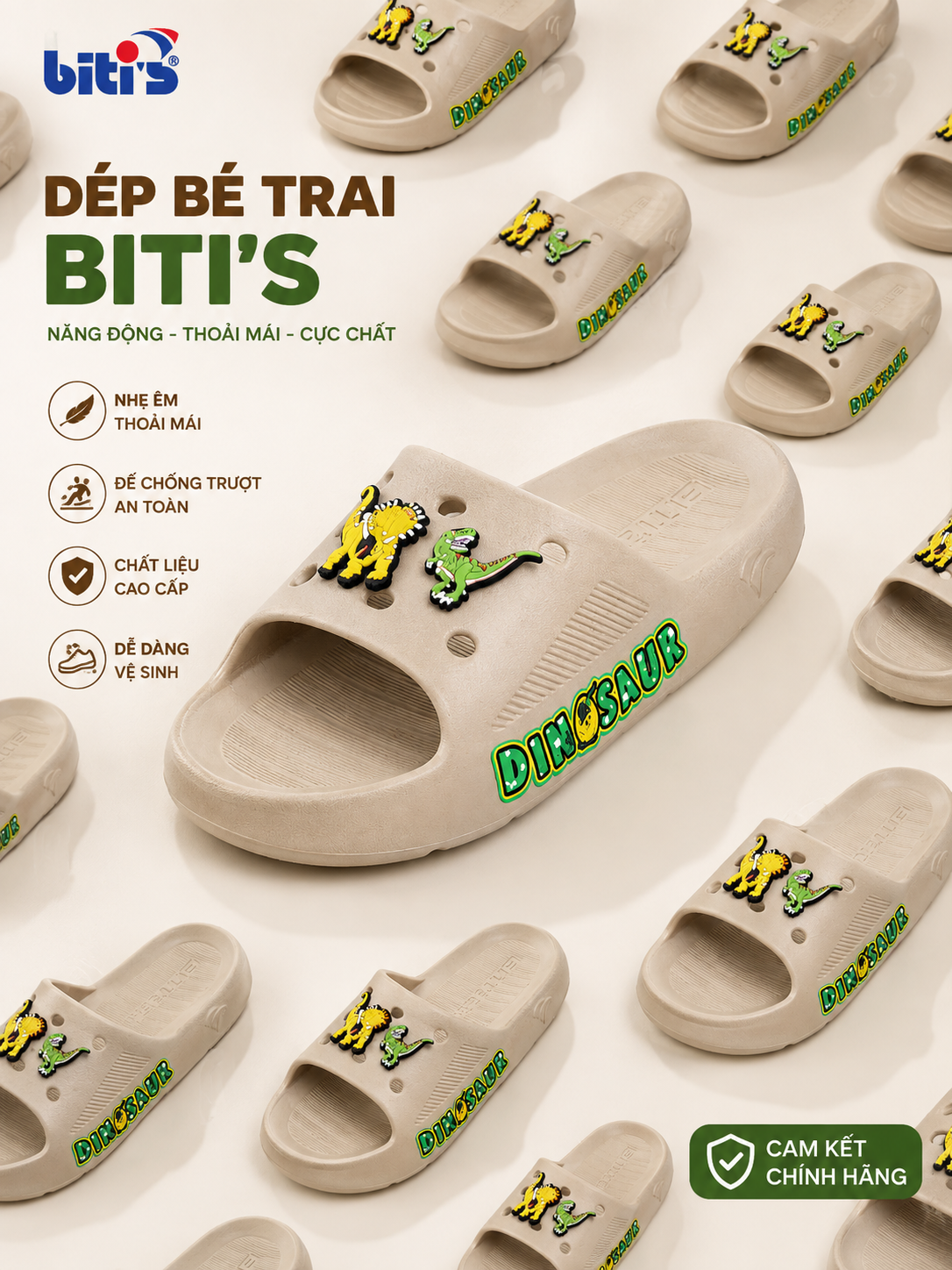  Dép Bé Trai Biti's Dino Màu  BEB008700 (size 28-37) 