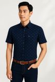  Áo sơ mi Việt Tiến tay ngắn vải hoa hồng 