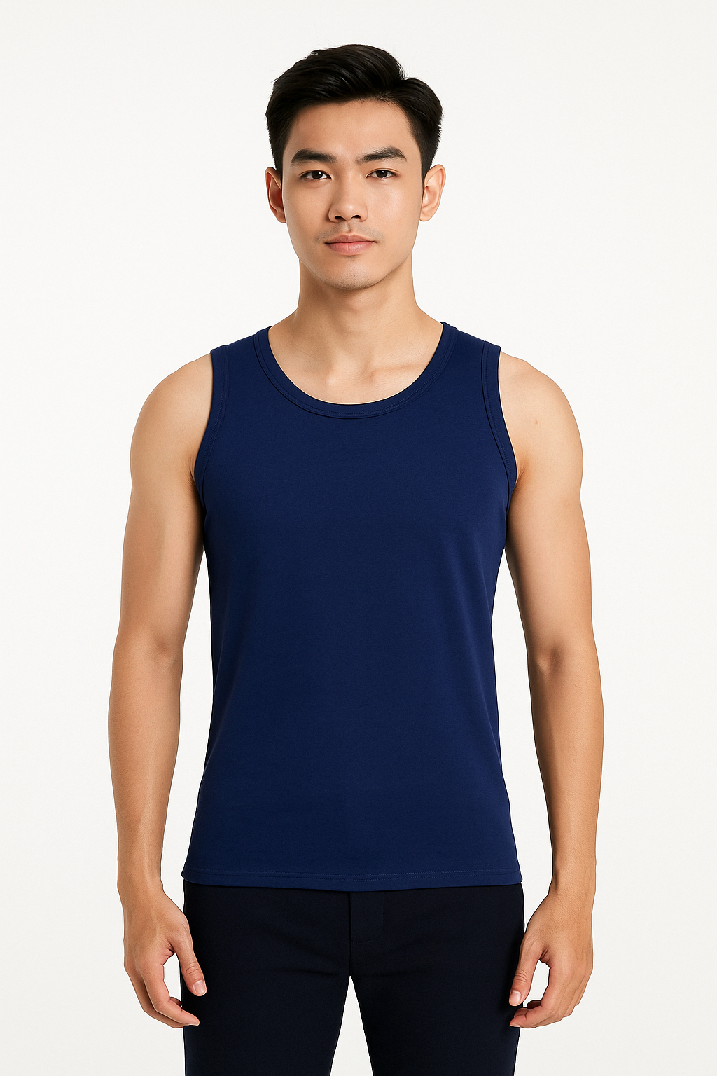  Áo ba lỗ nam sale off-Xanh navy 