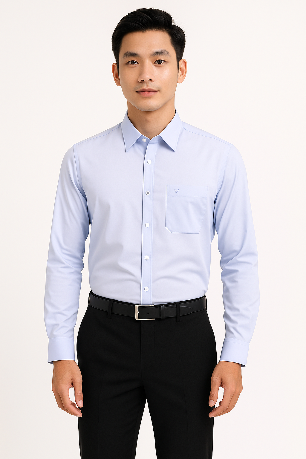  Áo sơ mi nam trắng tay dài Việt Tiến 
