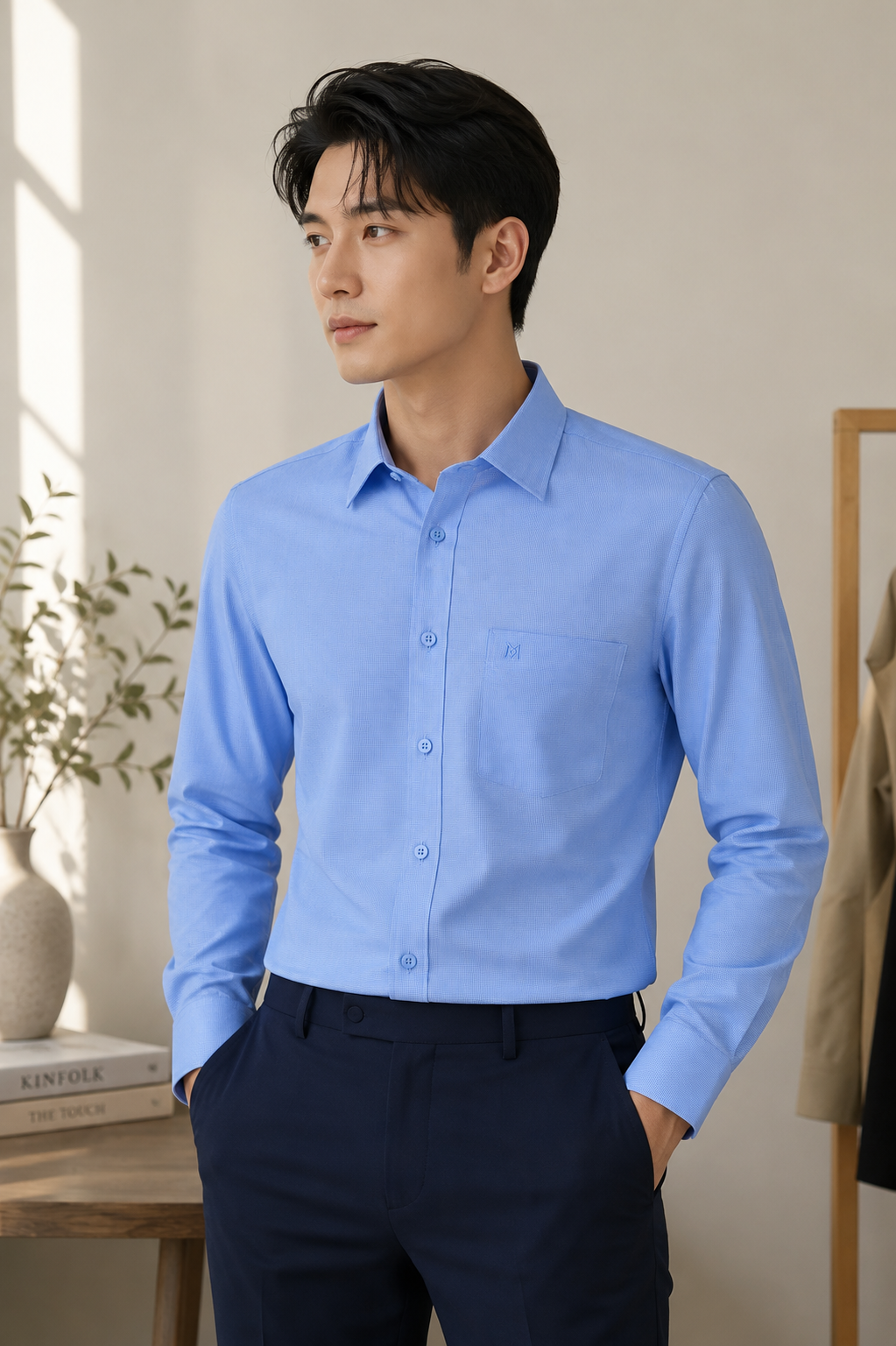  Áo sơ mi tay dài Khatoco (S-3XL) 
