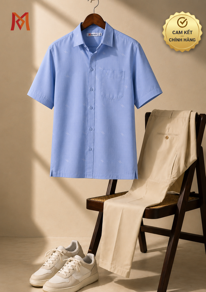  Áo sơ mi tay ngắn Khatoco (M-3XL) 
