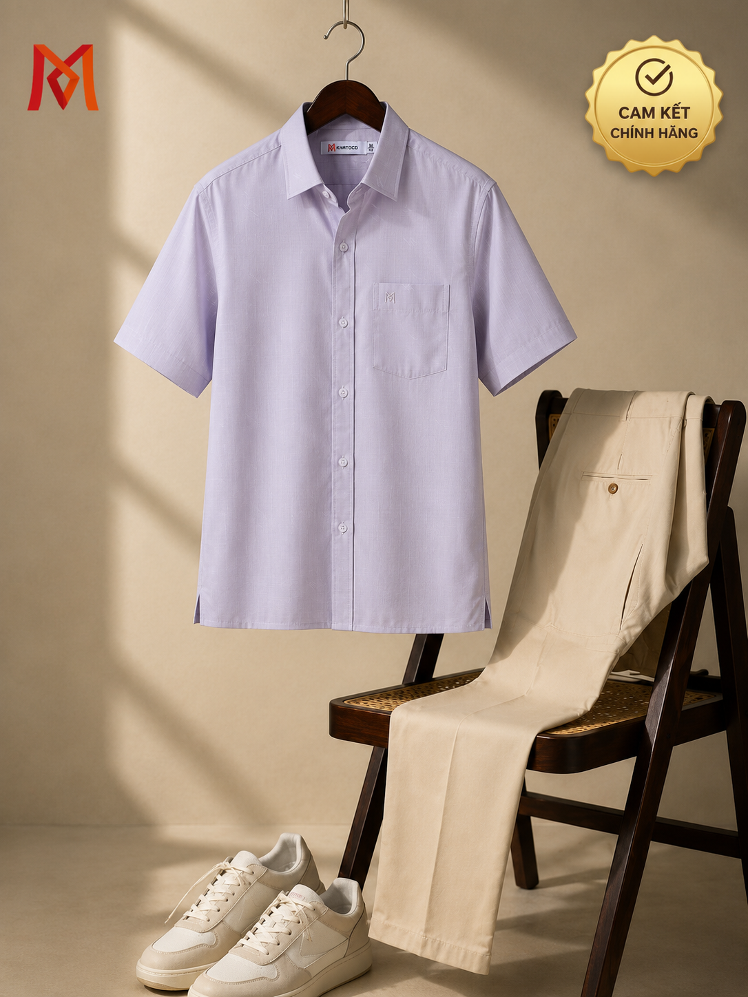  Áo sơ mi tay ngắn Khatoco (M-2XL) 