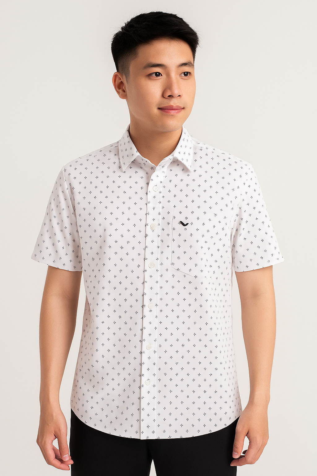  Áo sơ mi Việt Tiến tay ngắn lai ngang (S-XL) 