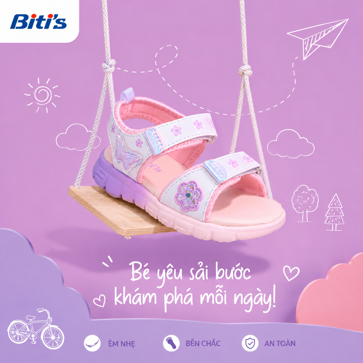  Sandal Biti's bé gái (24-34) 