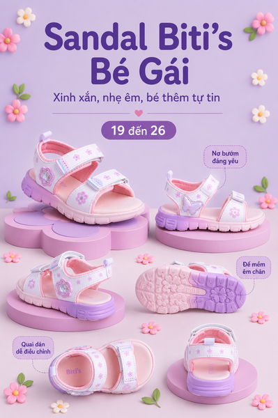  Sandal Biti's bé gái (24-34) 