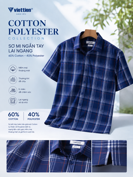  Áo sơ mi tay ngắn Việt Tiến (M-XL) 