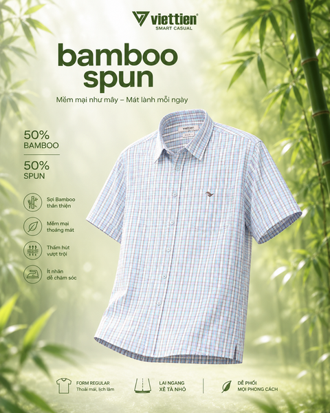  Áo sơ mi tay ngắn Việt Tiến (M-XL) 