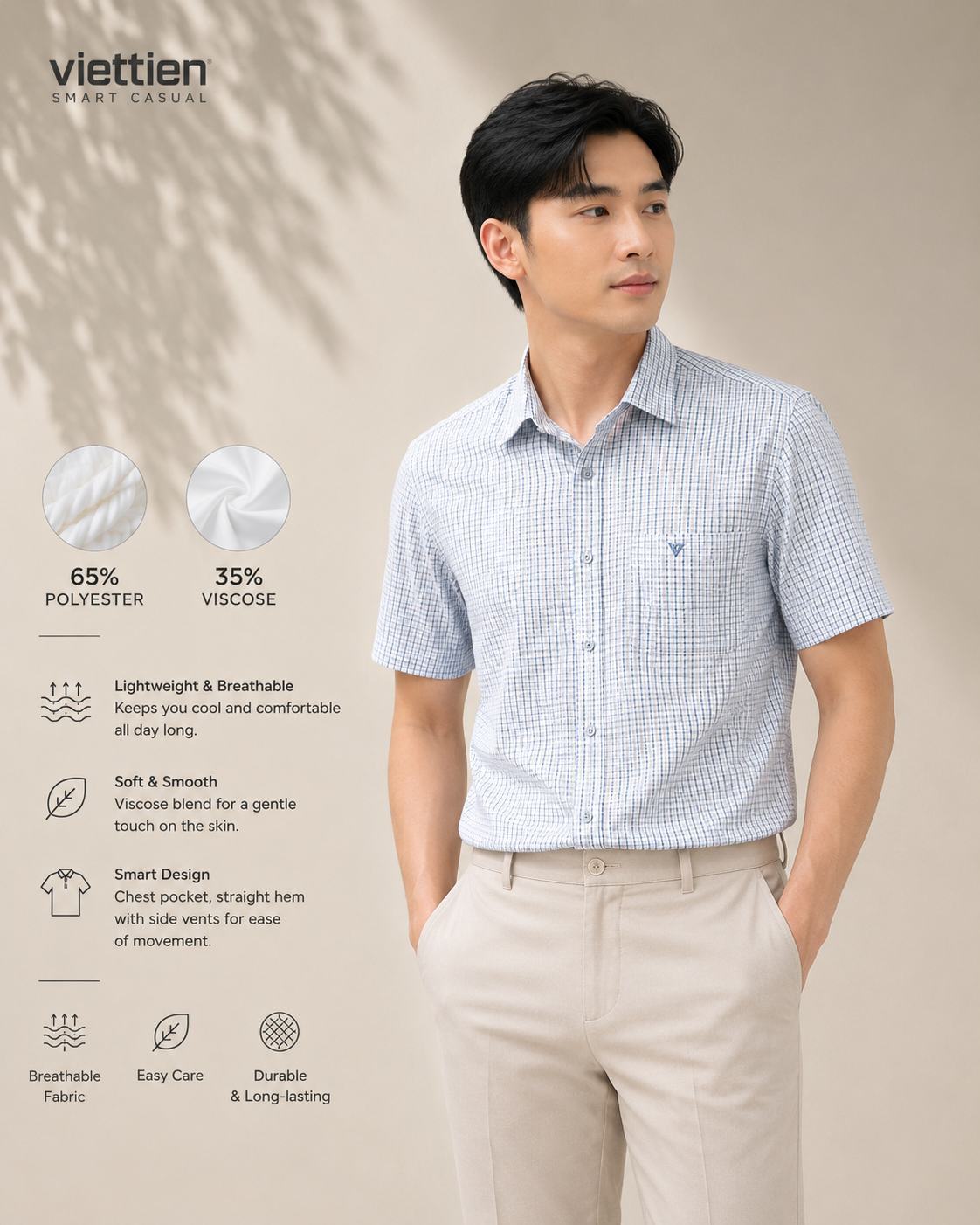 Áo Việt Tiến tay ngắn (M-2XL) 