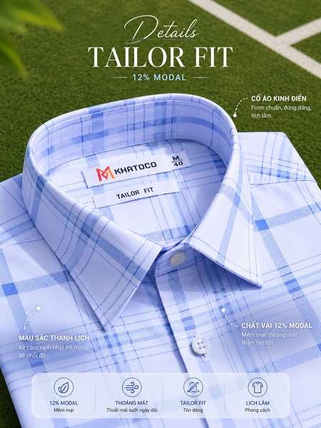  Áo sơ mi Khatoco tay ngắn (M-3XL) 