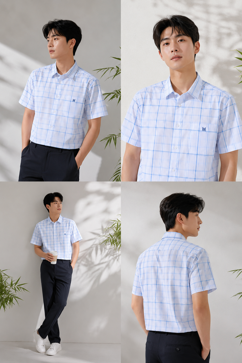  Áo sơ mi Khatoco tay ngắn (M-3XL) 