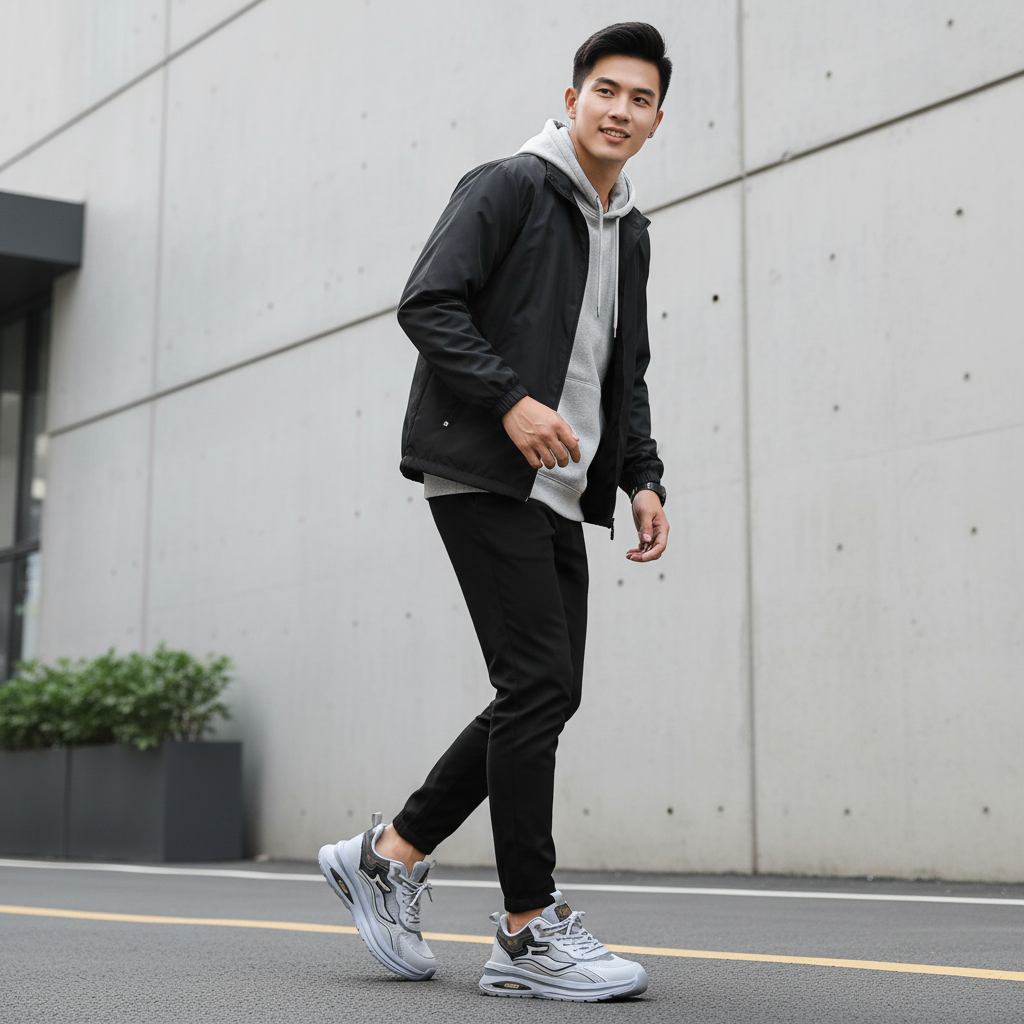  GIÀY THỂ THAO NAM SIÊU NHẸ MÀU XÁM (40-44) 