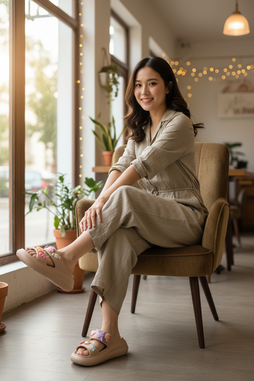  Dép nhựa nữ xinh xắn (size 4-7) 