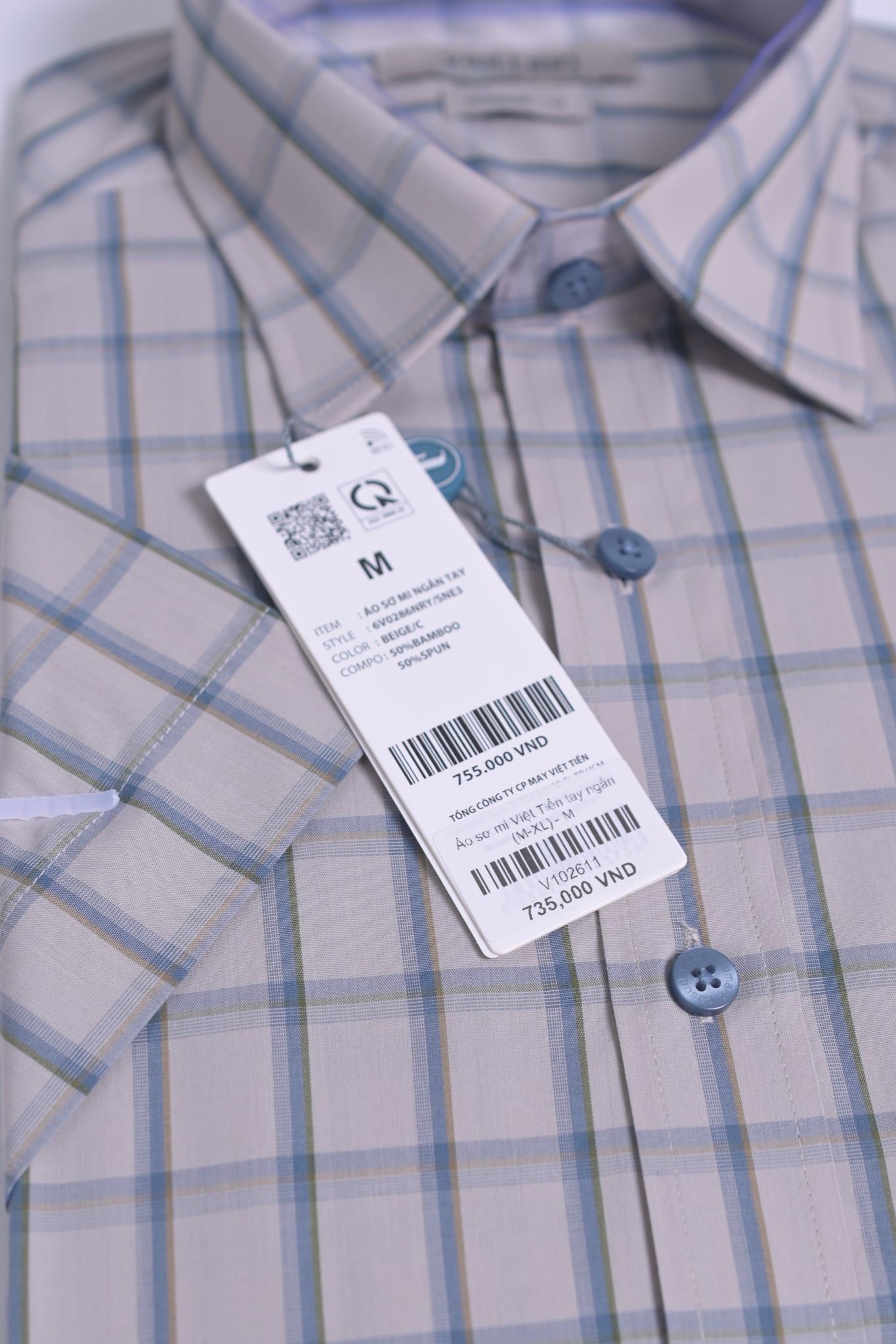 Áo sơ mi Việt Tiến tay ngắn (M-XL) 