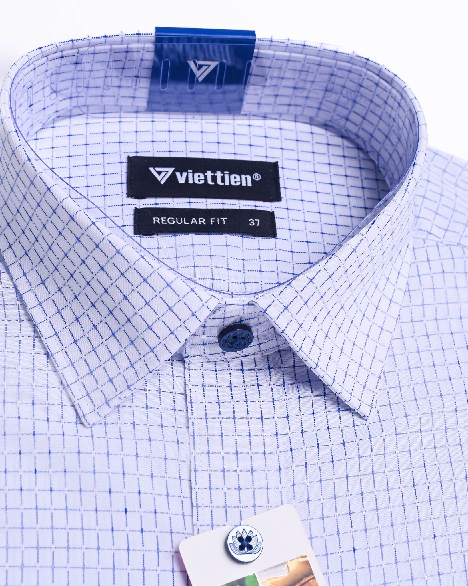  Áo sơ mi Việt Tiến tay dài vải hoa sen (37-44) 