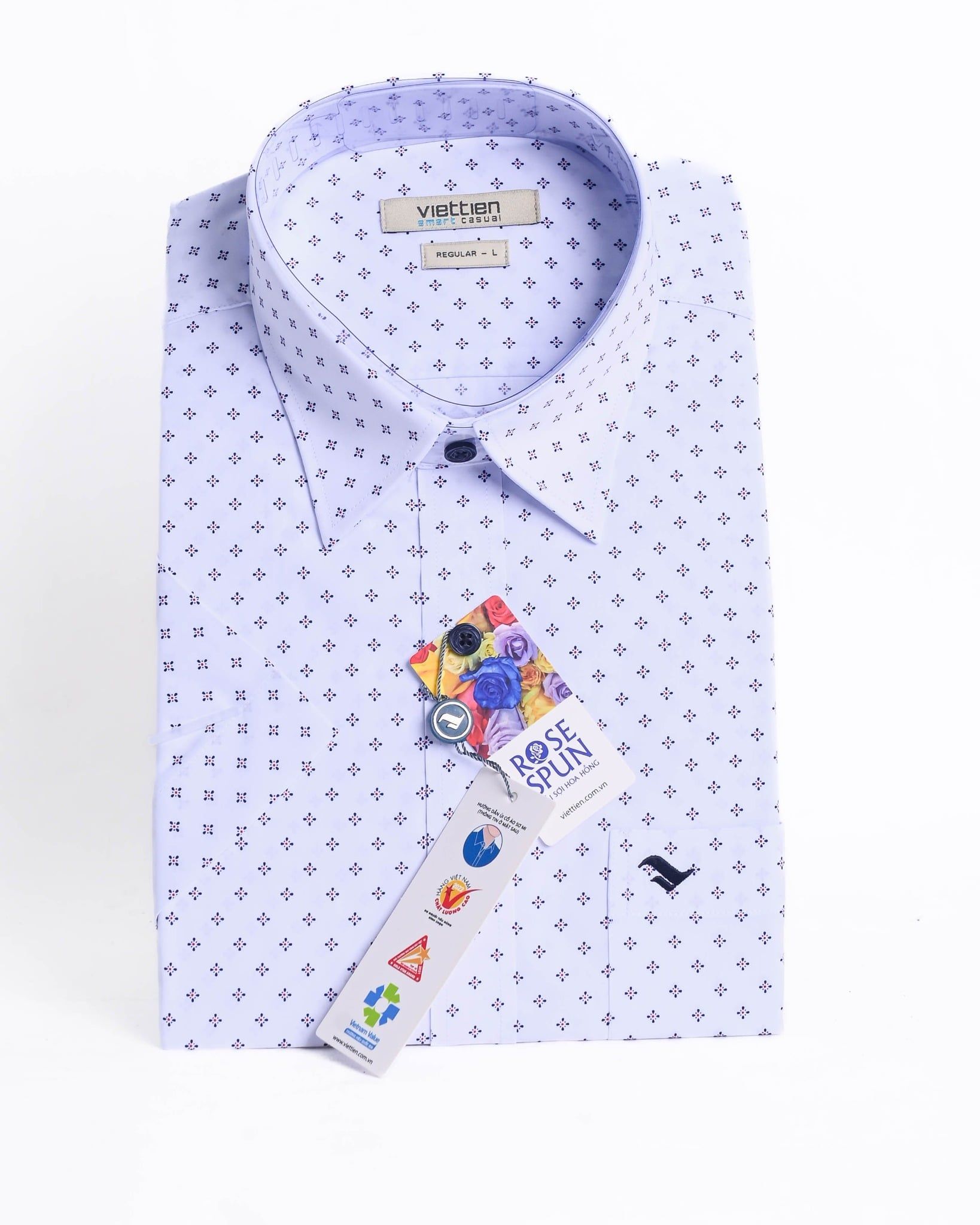  Áo sơ mi Việt Tiến tay ngắn lai ngang (S-XL) 