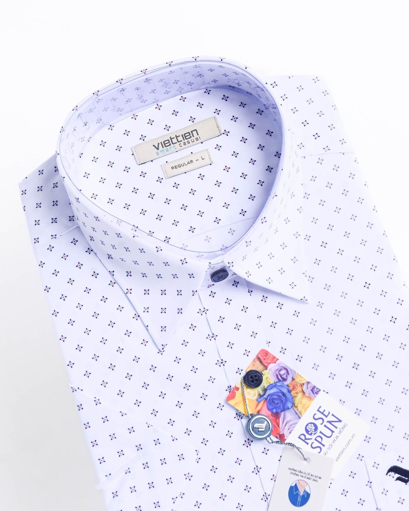  Áo sơ mi Việt Tiến tay ngắn lai ngang (S-XL) 