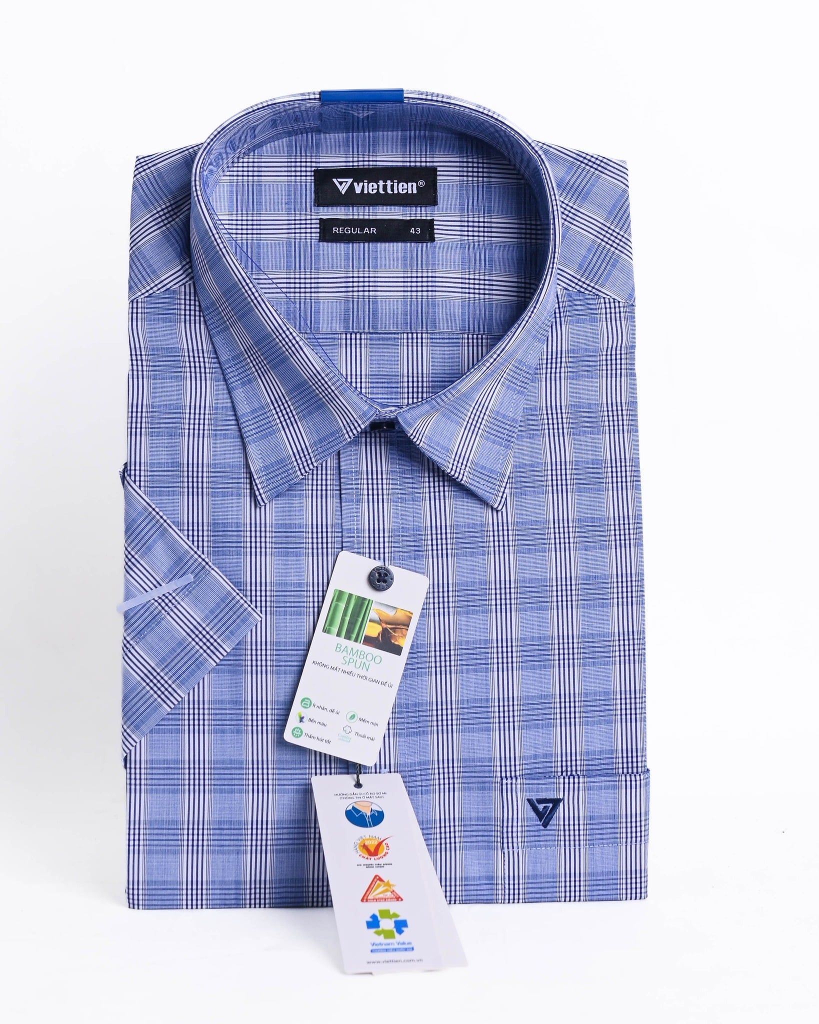  Áo sơ mi Việt Tiến tay ngắn (37-43) 