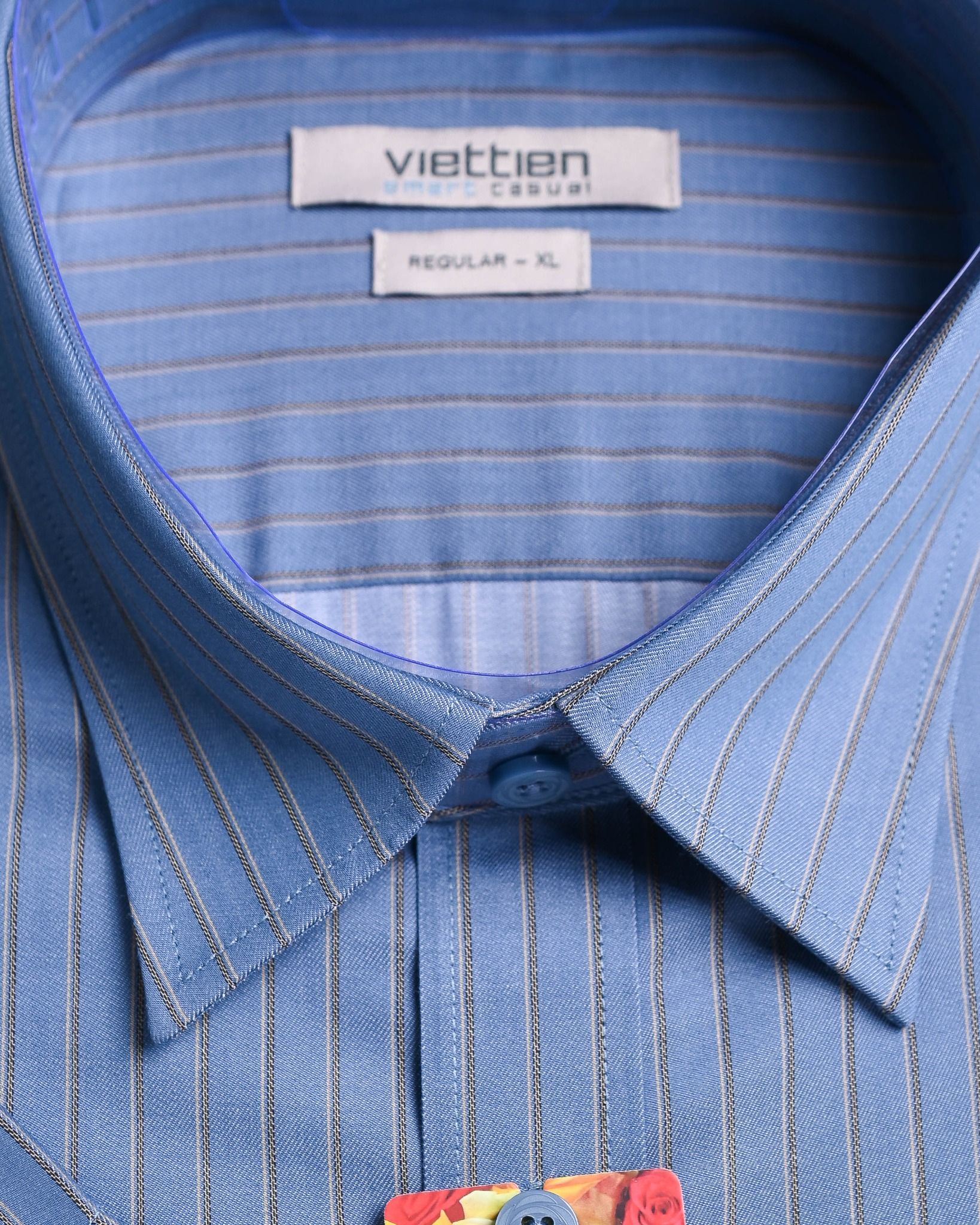  Áo sơ mi Việt Tiến tay ngắn vải hoa sen 