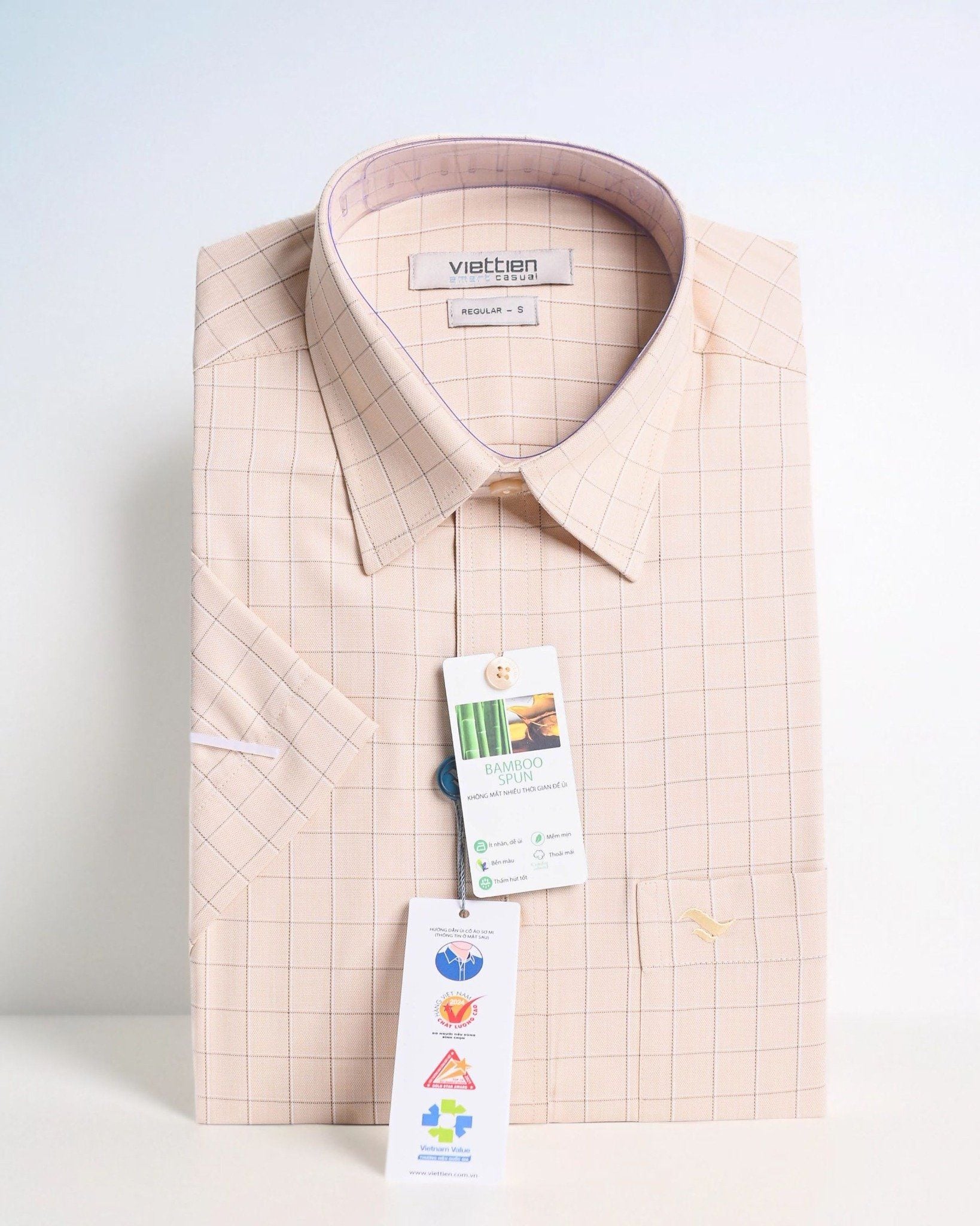  Áo sơ mi nam Viettien vải tre (XS-3XL) 