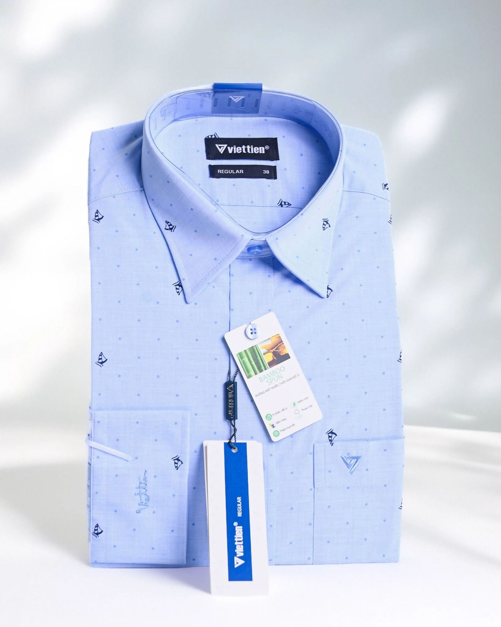  Áo sơ mi nam Việt Tiến tay dài 