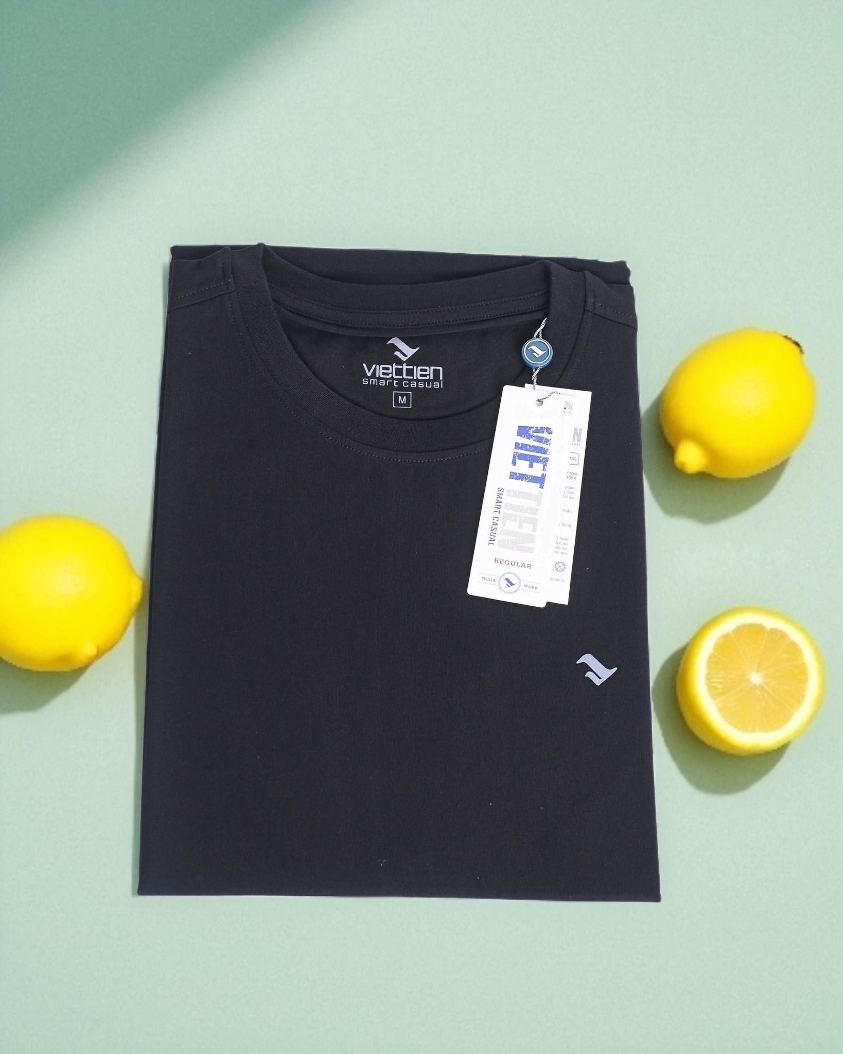  Áo thun nam Viettien(Xanh đen-M) 