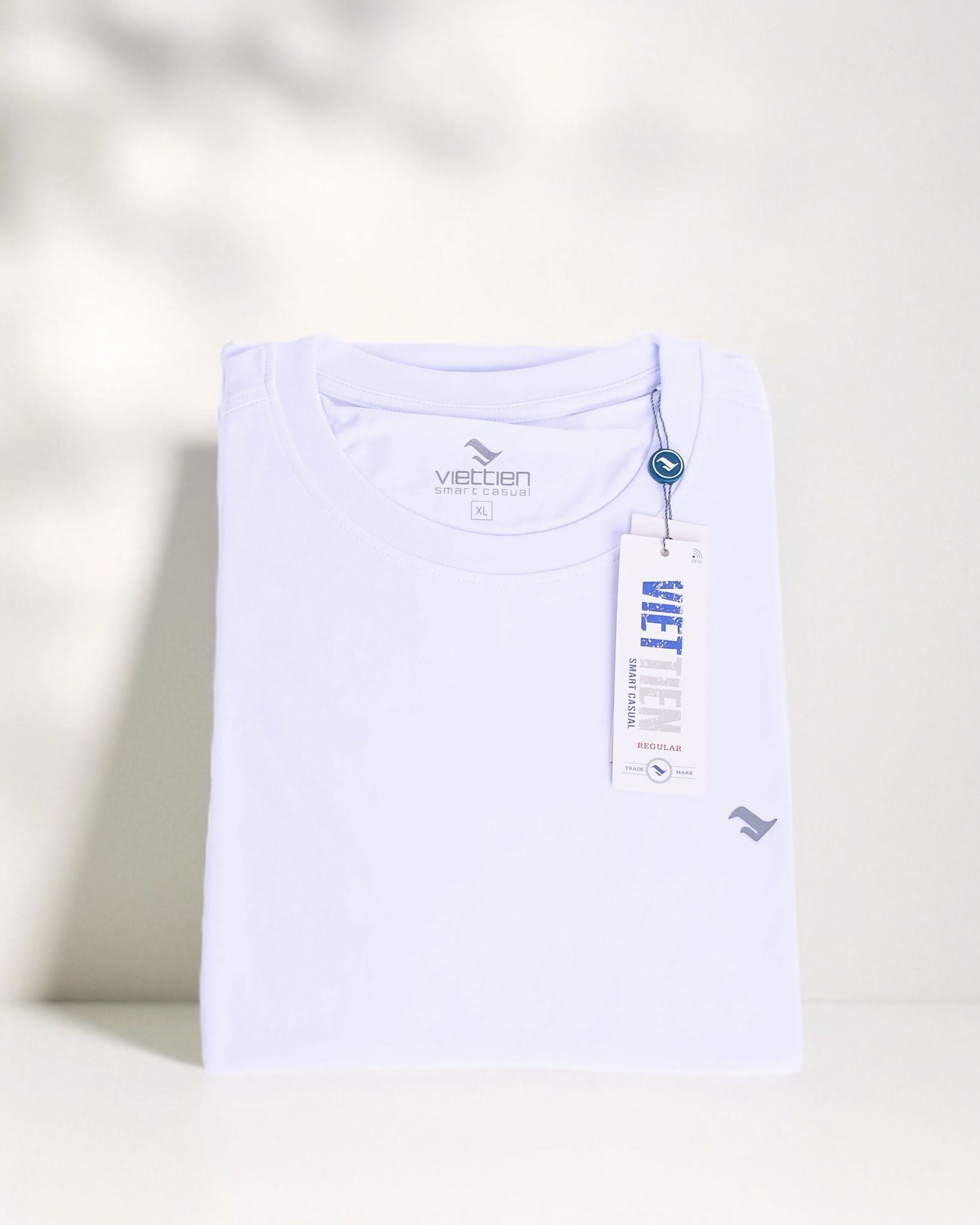 Áo thun nam Viettien(Trắng-XL) 