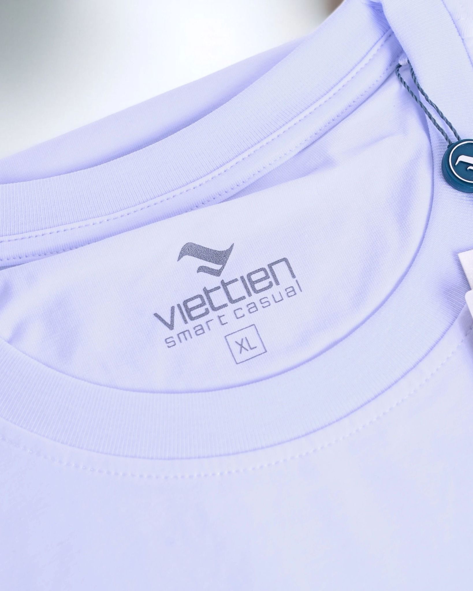  Áo thun nam Viettien(Trắng-XL) 