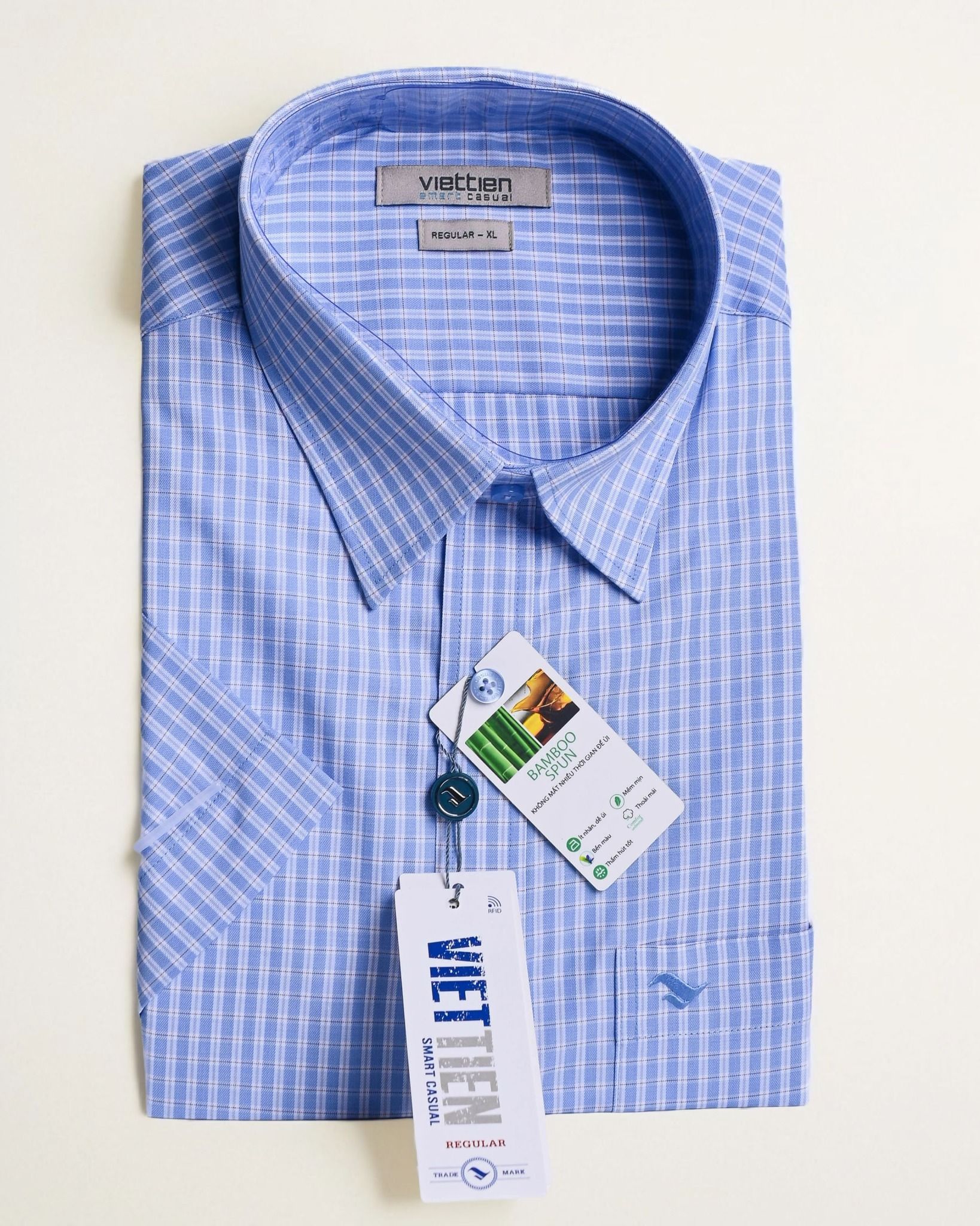  Áo sơ mi Việt Tiến tay ngắn (M_3Xl) 