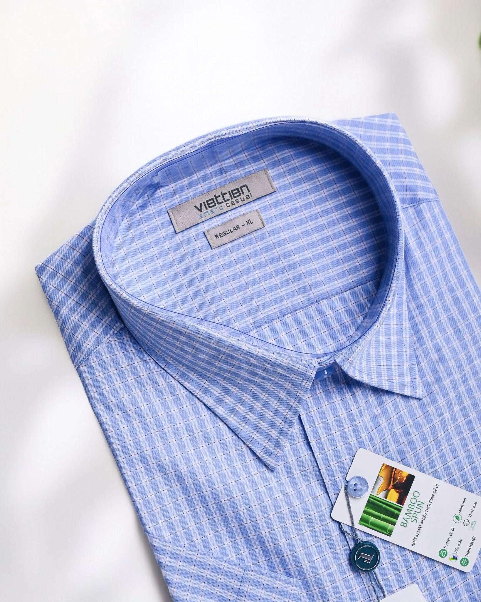  Áo sơ mi Việt Tiến tay ngắn (M_3Xl) 