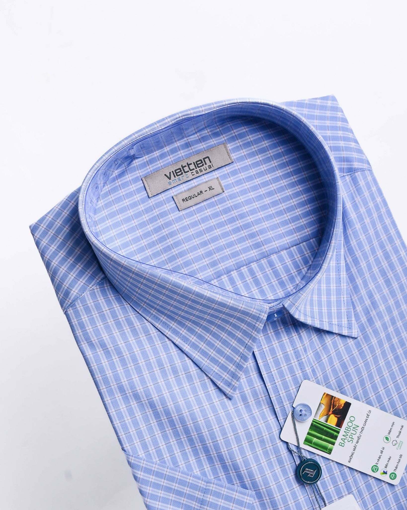  Áo sơ mi Việt Tiến tay ngắn (M_3Xl) 