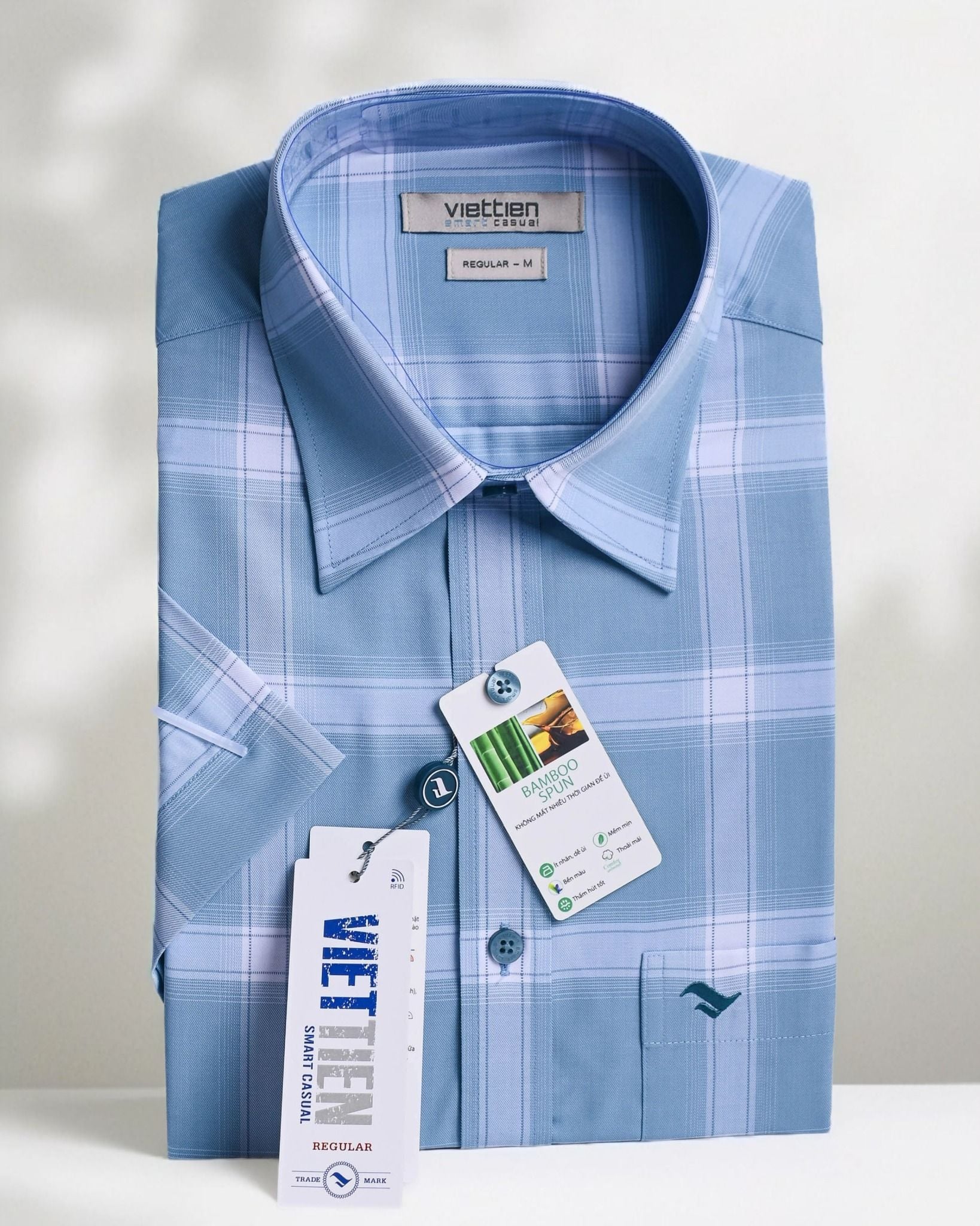  Áo so mi tay ngắn Việt Tiến 