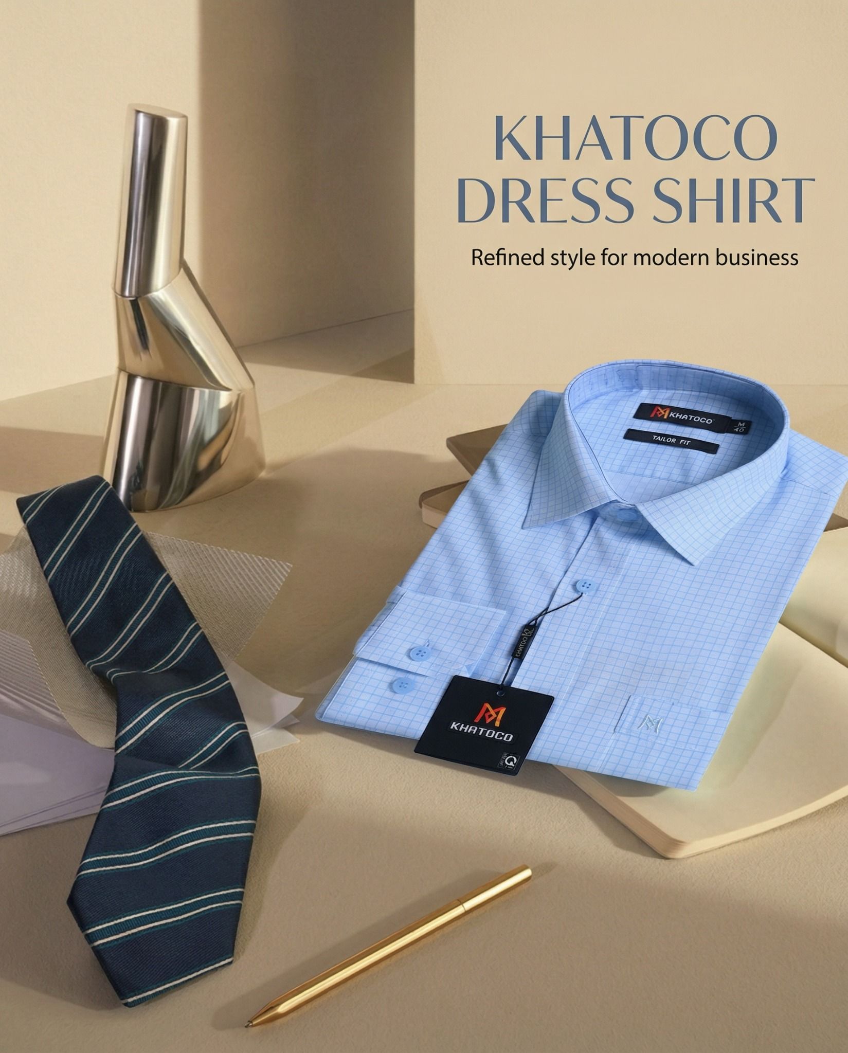  Áo sơ mi nam tay dài Khatoco (M-2XL) 