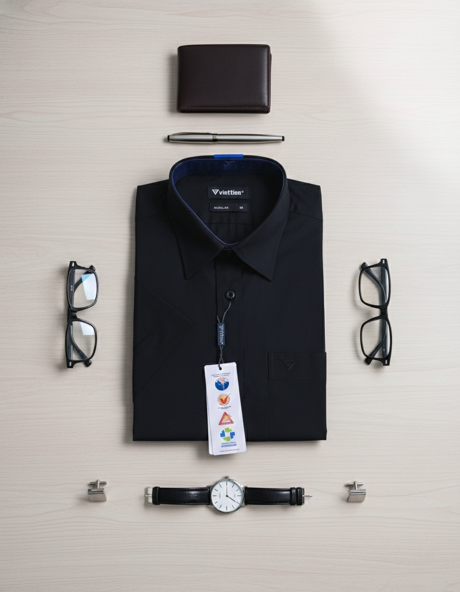  Áo sơ mi tay ngán Viet Tien (38-46) 