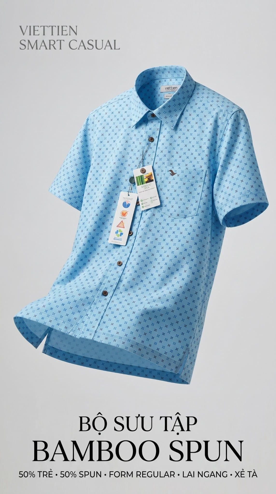  Áo sơ mi tay ngắn Việt Tiến ( M-XL) 