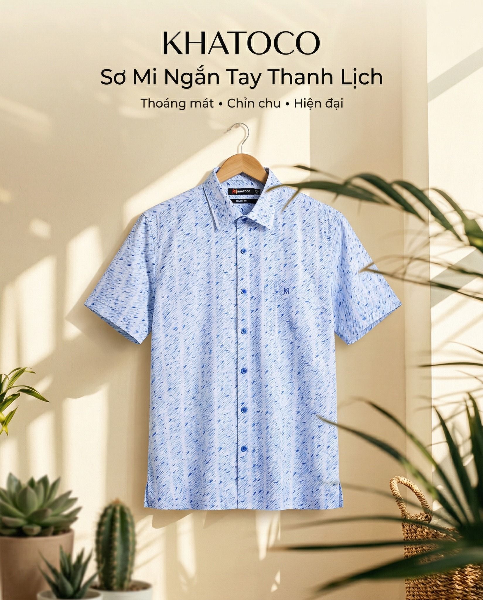 Áo sơ mi tay ngắn Khatoco Sale 430K ( GIÁ TEM 538K) (S-2XL) 