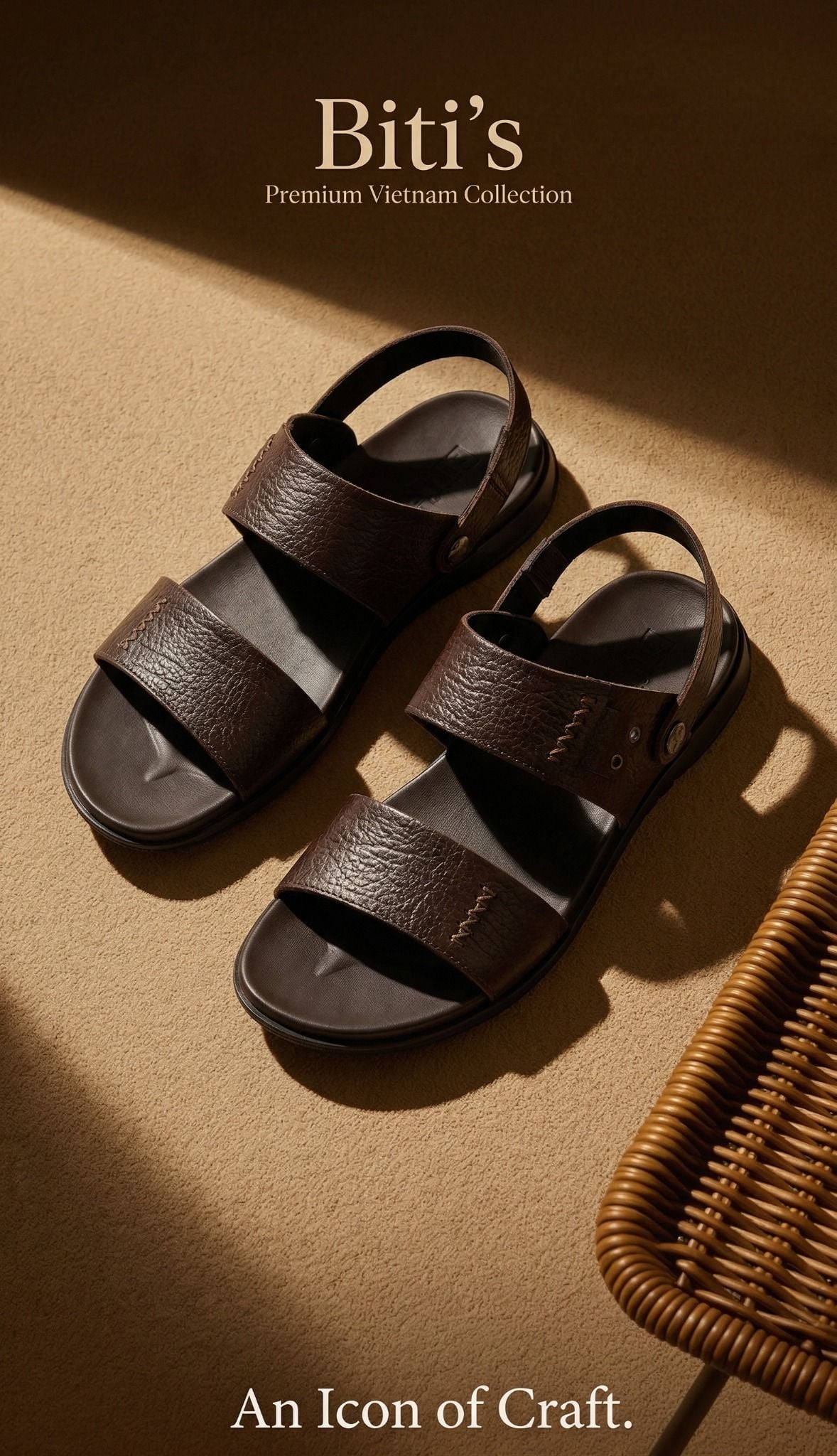  Sandal Biti's nam (size 39-44) nâu 
