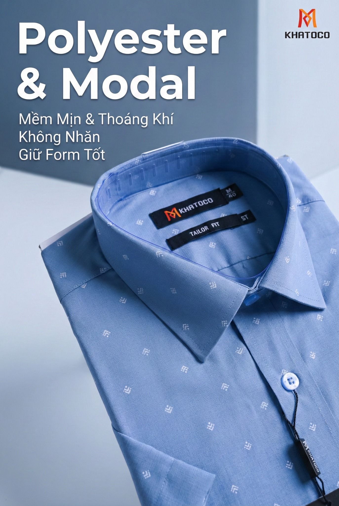  Áo sơ mi tay ngắn Khatoco (M-3XL) 