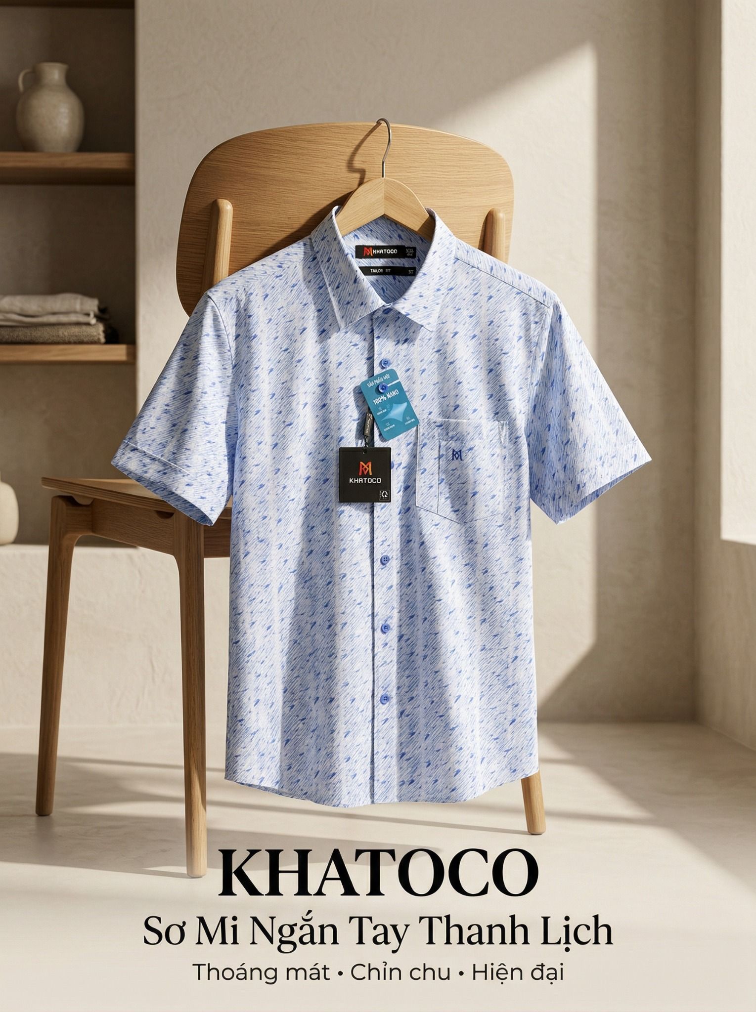  Áo sơ mi tay ngắn Khatoco Sale 430K ( GIÁ TEM 538K) (S-2XL) 